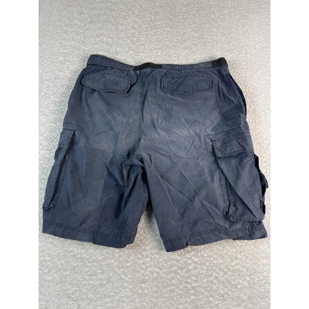 Old Navy‎ Shorts Mens Large Navy Army Cargo Hiking Belted Elastic Waist Pockets
